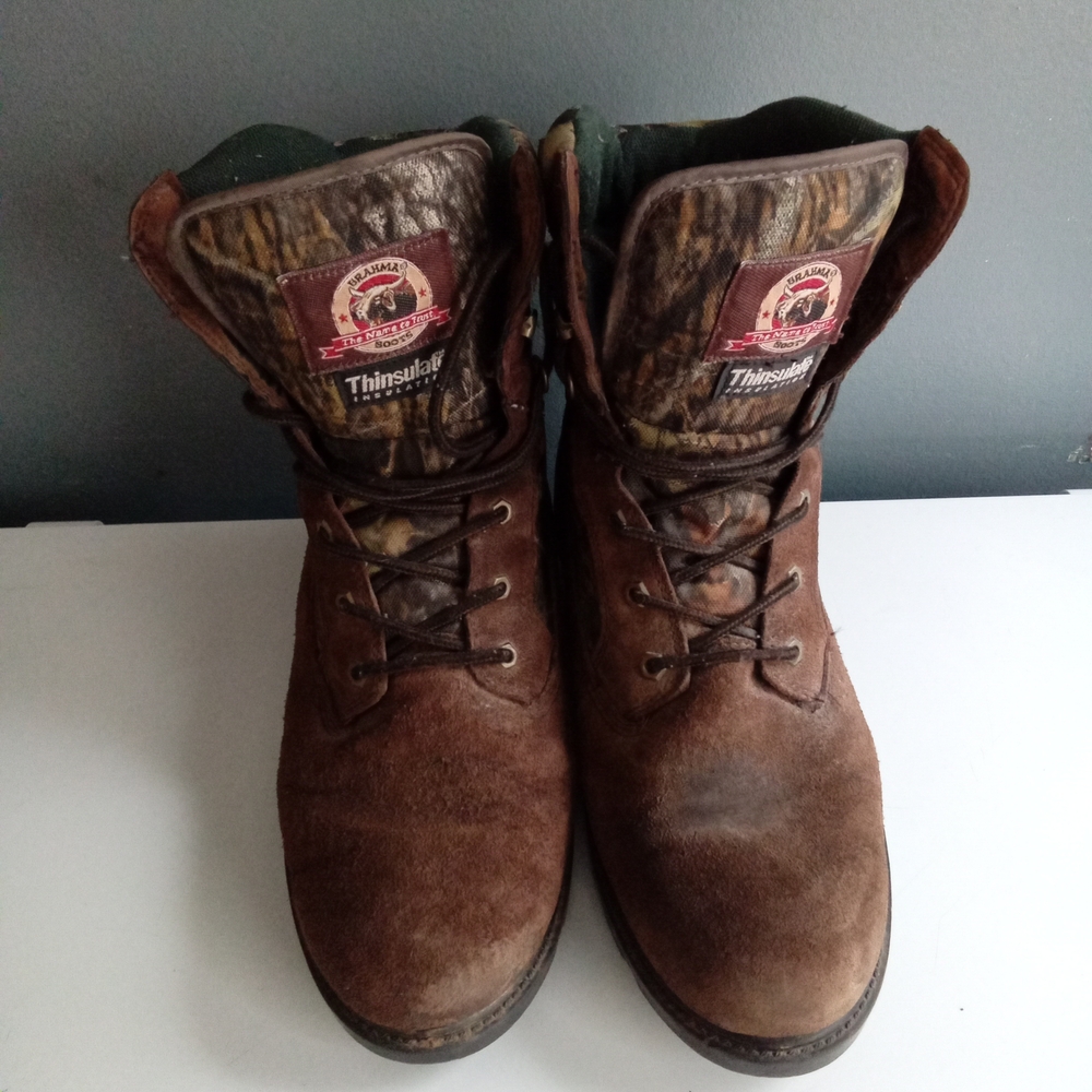 Brahma Mens Thinsulate Camo Boots Lace Up Suede Leather‎ Size 11